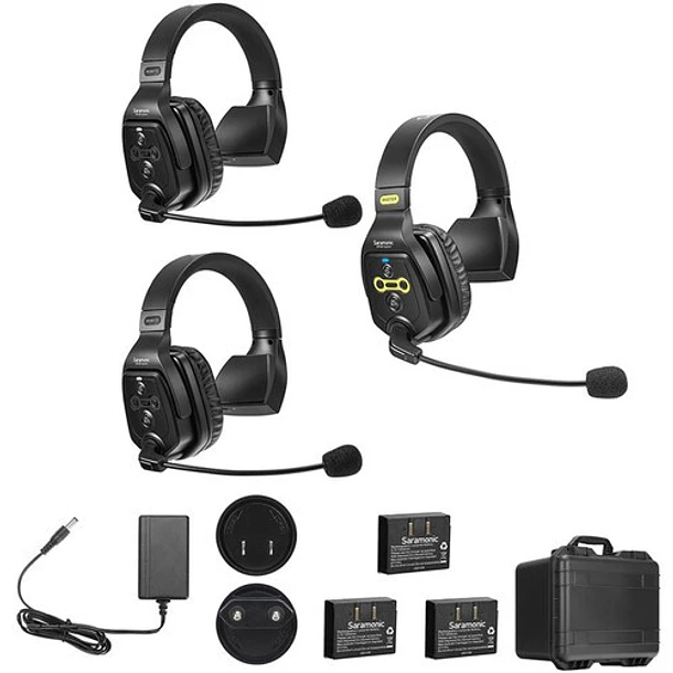 Saramonic Sistema Intercomunicador Full-Duplex Para 3 Usuarios, Audífonos Simples 1