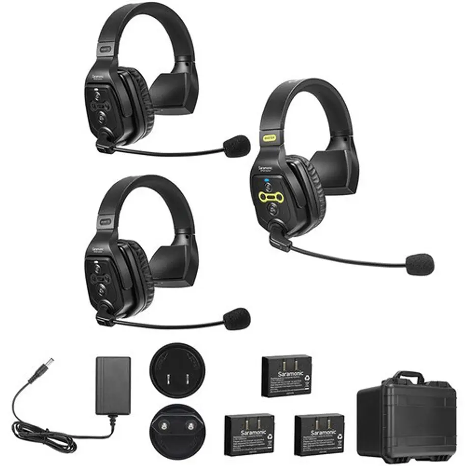 Saramonic Sistema Intercomunicador Full-Duplex Para 3 Usuarios, Audífonos Simples 1