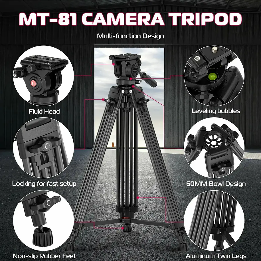 Ulanzi MT-81 Trípode de Video Con Equilibrio de Cabezal 3