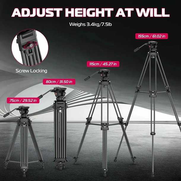 Ulanzi MT-81 Trípode de Video Con Equilibrio de Cabezal 5