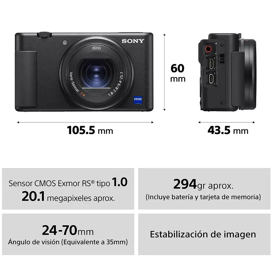 Sony Cámara ZV-1 para videoblogs  - ZV-1/BC UC2 6