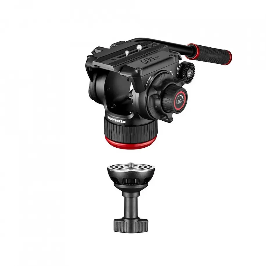 Manfrotto Kit Video : Cabezal 504hdx + Trípode Alu Twin Ground Spreader O Middle Spreader 5