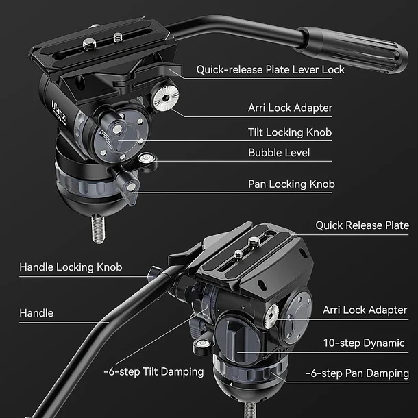 Ulanzi Video Fast de Fibra de Carbono Trípode Profesional Avanzado Para Video y Cine T046 15