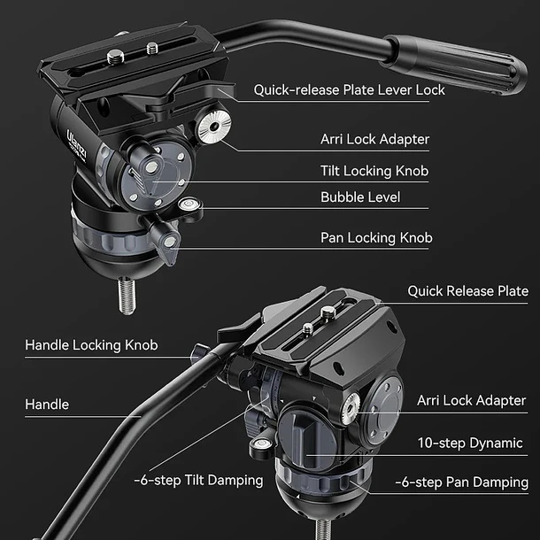 Ulanzi Video Fast de Fibra de Carbono Trípode Profesional Avanzado Para Video y Cine T046 16