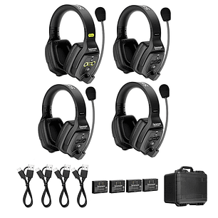 Saramonic WiTalk WT4D Sistema Intercomunicador Inalámbrico 1.9Ghz para 4 usuarios, headset duales