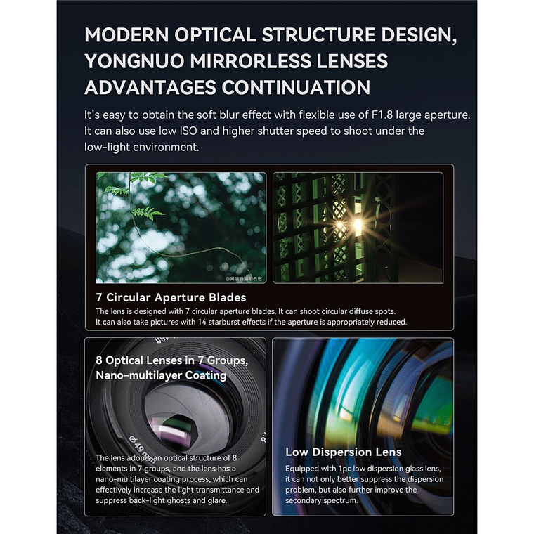 Yongnuo Lente Para Fujifilm YN 50mm f/1.8 DA DSM 12