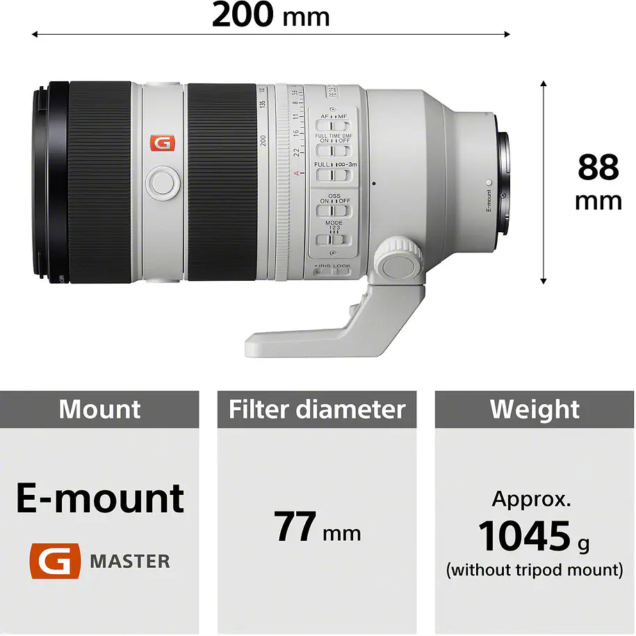 Sony Lente FE 70-200mm F2.8 GM OSS II 11