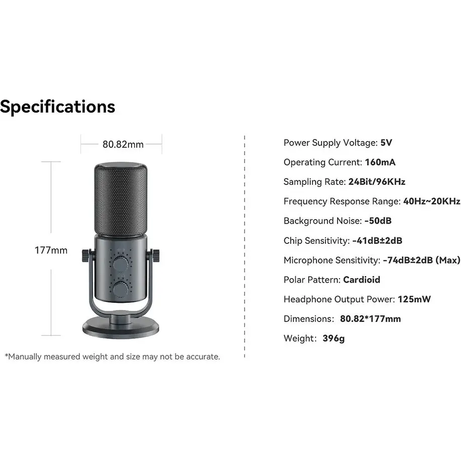 Ulanzi Micrófono Condensador Con Control de Tono Conector USB  3335 20