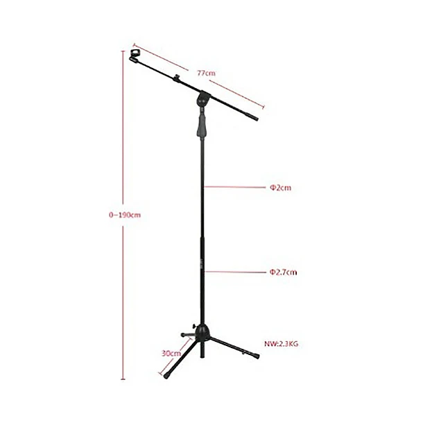Polyfonix M786 atril para micrófono con boom 2
