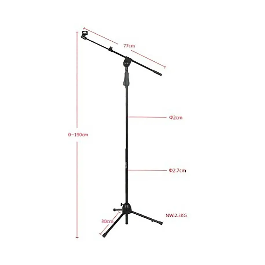 Polyfonix M786 atril para micrófono con boom 2