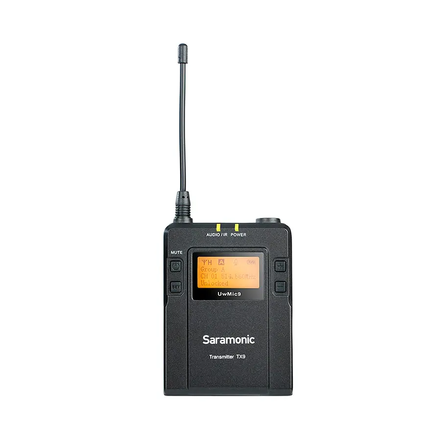 Saramonic UwMic9 TX9 Transmisor de cuerpo inalámbrico digital UHF Saramonic TX9 de 96 canales con micrófono de solapa 1