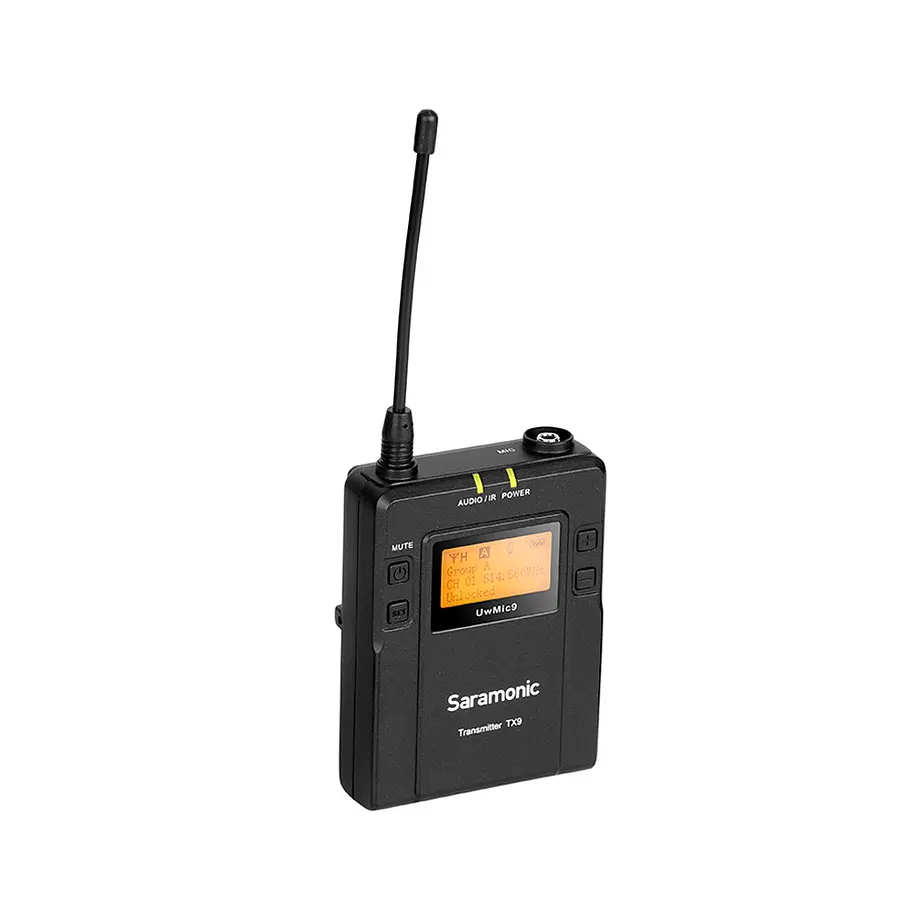 Saramonic UwMic9 TX9 Transmisor de cuerpo inalámbrico digital UHF Saramonic TX9 de 96 canales con micrófono de solapa 2