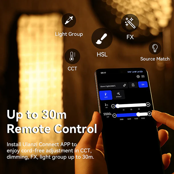 Ulanzi VL-200Bi Led Bicolor 200W Con Fuente de Poder P016 10
