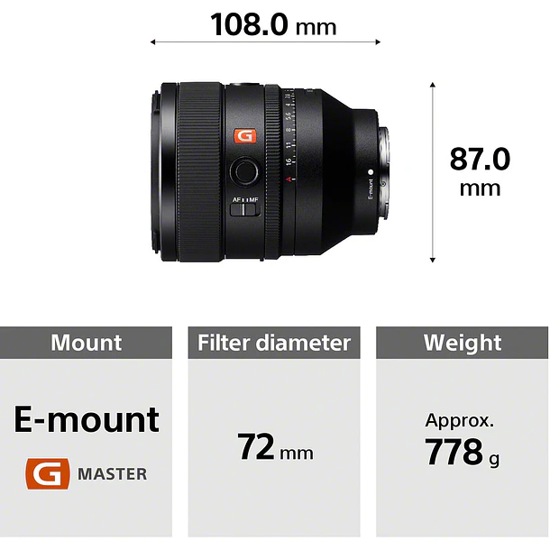 Sony Lente FE 50mm F1.2 GM 4