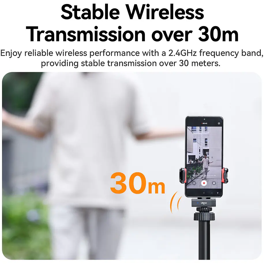 Ulanzi HM2301 Sistema de Dos Micrófonos Que Transmiten Simultáneamente a Dos Teléfonos A005 11