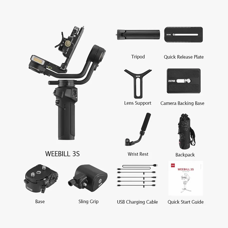 Zhiyun Weebill 3S Combo Estabilizador Para Cámaras Hasta 3 Kilos Con Luz Led Incluida 20