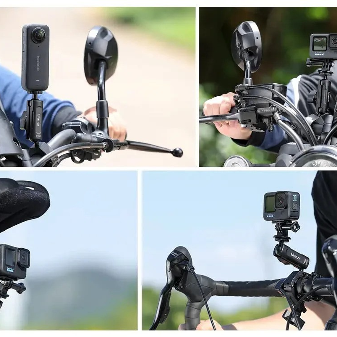 Ulanzi CM025 Soporte Abrazadera Para Bicicleta/Motocicleta Compatible GoPro/Insta360 C018GBB1 7