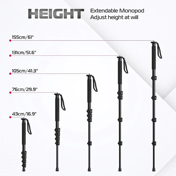 Ulanzi TB12 Monopie Muy Liviano y Estable Soporta Hasta 5 Kilos  T049GBB1 5