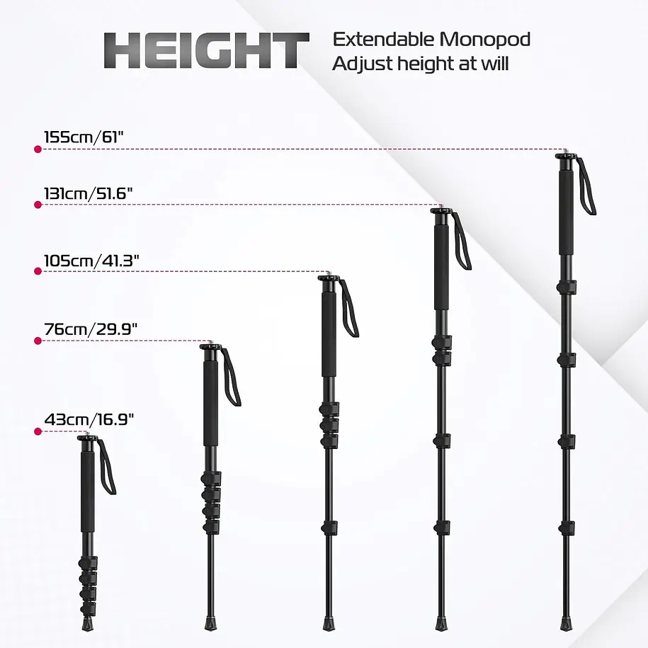Ulanzi TB12 Monopie Muy Liviano y Estable Soporta Hasta 5 Kilos  T049GBB1 5
