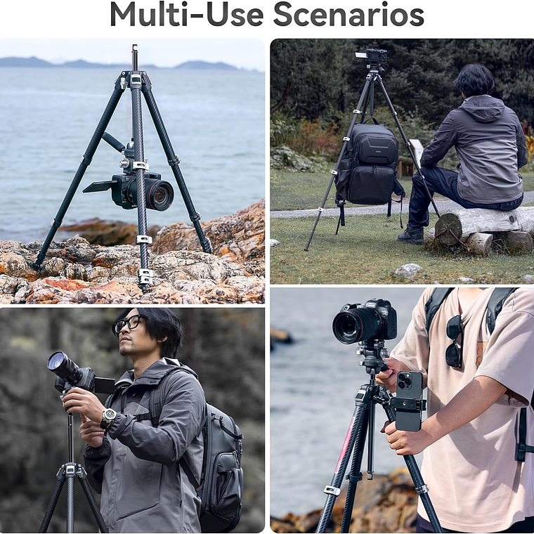 Ulanzi TT09 Videogo Trípode Fibra de Carbono Para Video Con Montura Arca-Swiss 9