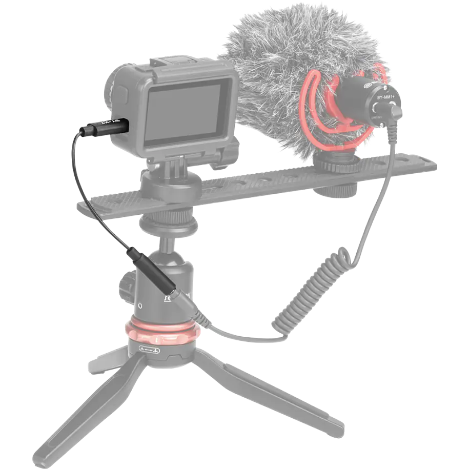 Boya BY-K7 Mini Cable Adaptador Para DJI OSMO Action 3.5mm TRS Hembra a USB-C Macho 3
