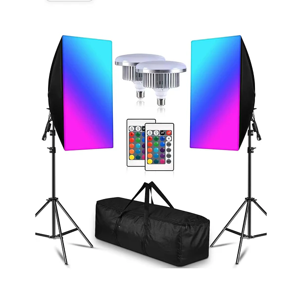 Iluminus Kit de Luces Led RGB Con Softbox IL-YX-RGX02 1