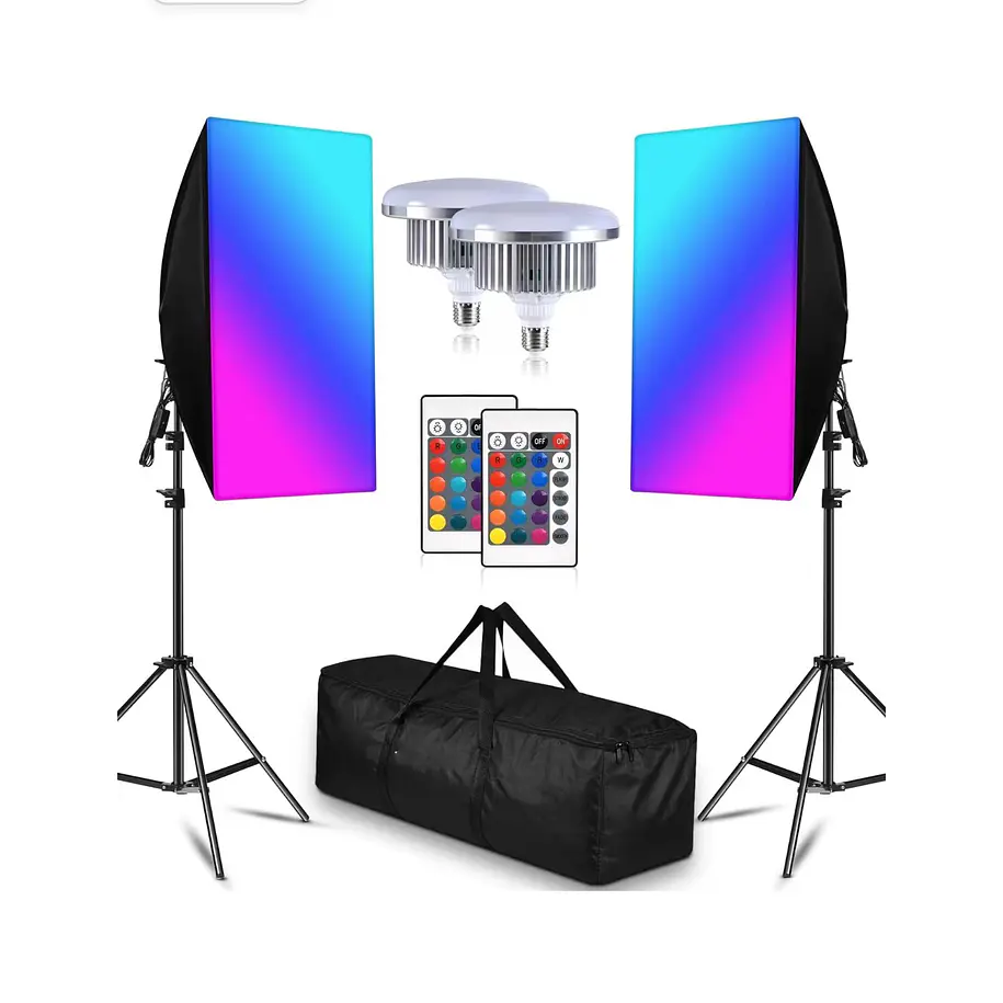 Iluminus Kit de Luces Led RGB Con Softbox IL-YX-RGX02 1
