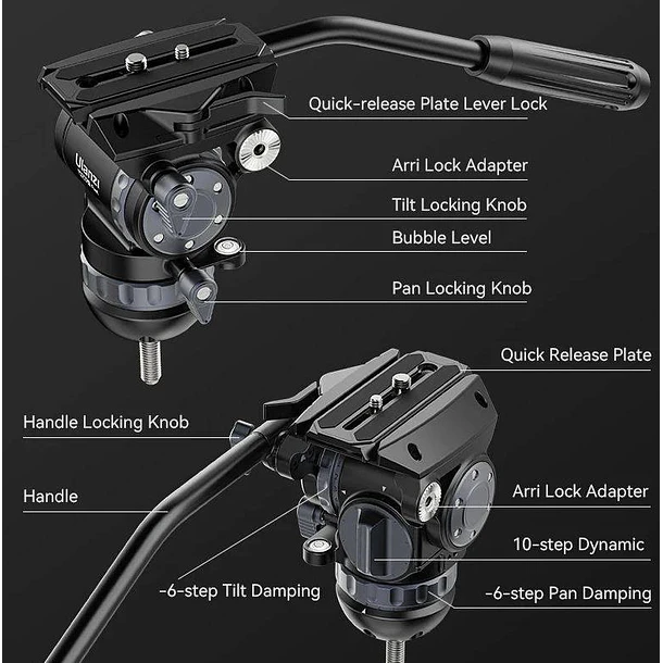 Ulanzi Video Fast Trípode Profesional Rápido Con Cabezal Video Fluidez Ajustable 3