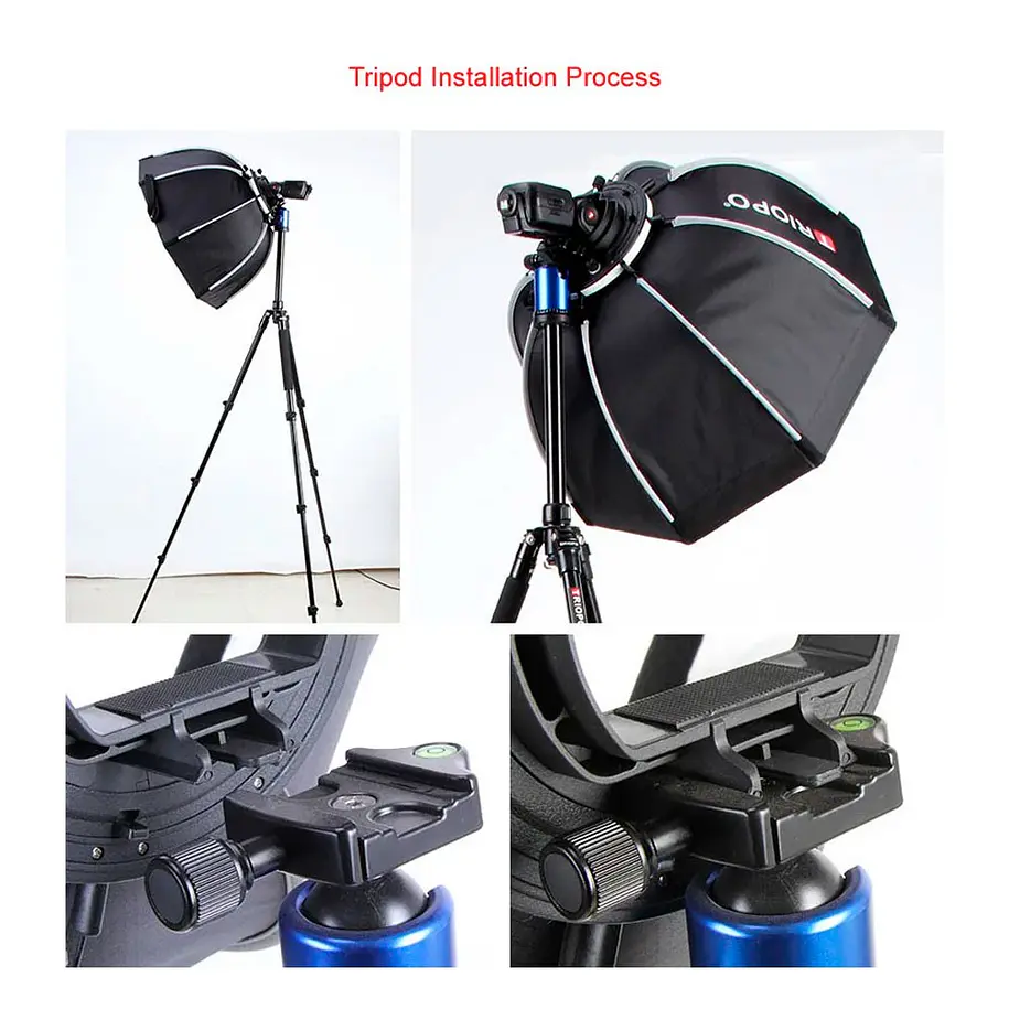 Triopo KS2-120 Softbox Octogonal Para Speedlight Con Empuñadura 120cm 7