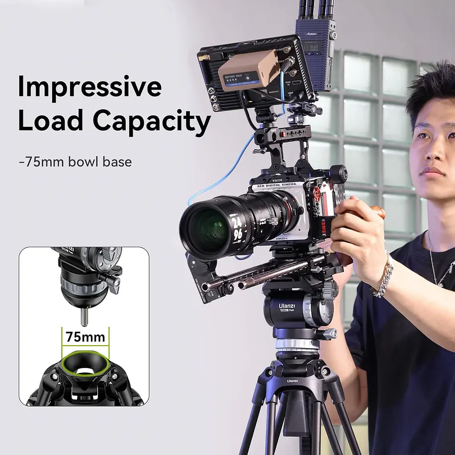 Ulanzi Video Fast Trípode Profesional Rápido Con Cabezal Video Fluidez Ajustable 6