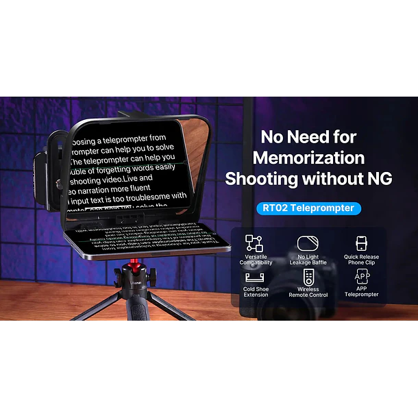 Ulanzi RT02 Teleprompter Universal Para Cámaras, Teléfonos o Notebook 10