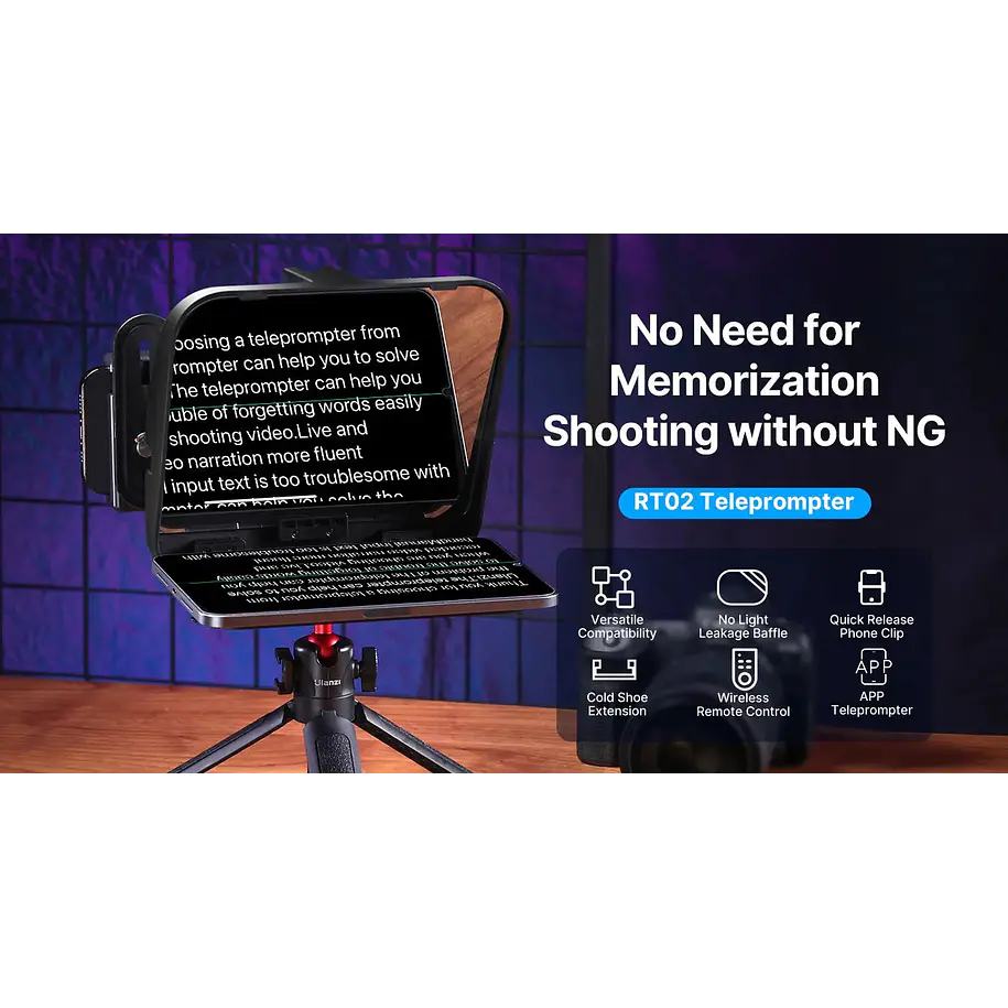 Ulanzi RT02 Teleprompter Universal Para Cámaras, Teléfonos o Notebook 10