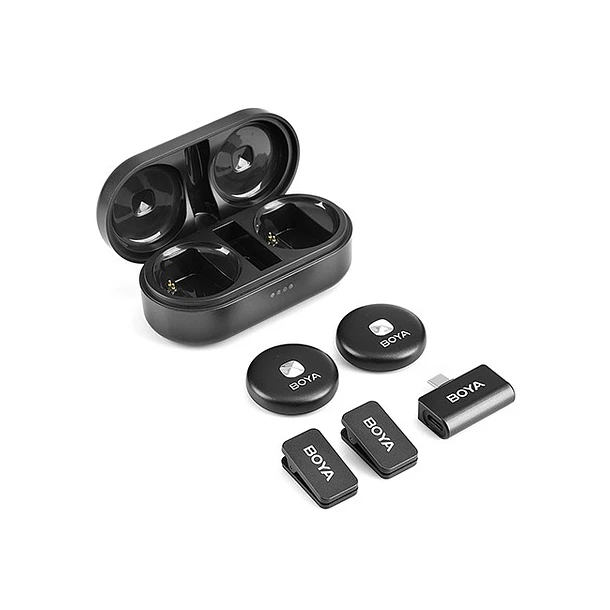 Boya Omic-U kit de micrófono doble inalámbrico con conector USB-C 3