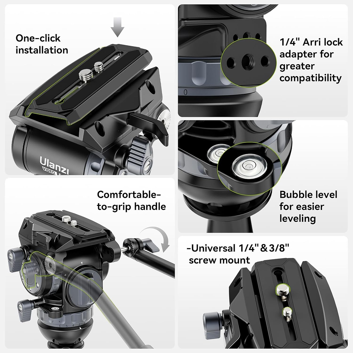 Ulanzi Video Fast Trípode Profesional Rápido Con Cabezal Video Fluidez Ajustable 7