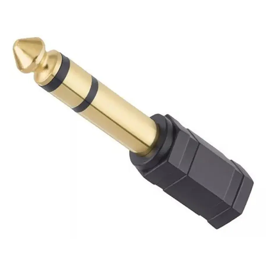 Macrotel Adaptador de Audio Hembra 3.5mm Macho 1/4 Stereo 2