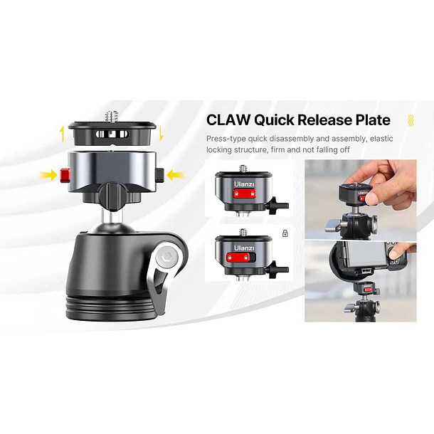 Ulanzi MT-68 CLAW T061CNB1 Trípode Flexible Galleta Desmontable 18