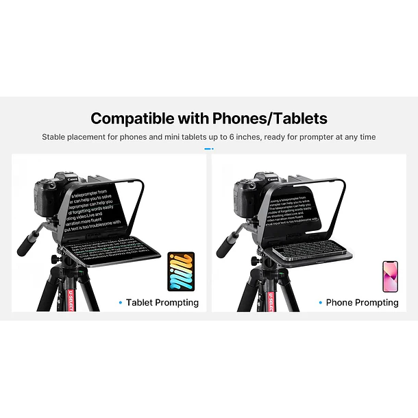 Ulanzi RT02 Teleprompter Universal Para Cámaras, Teléfonos o Notebook 13