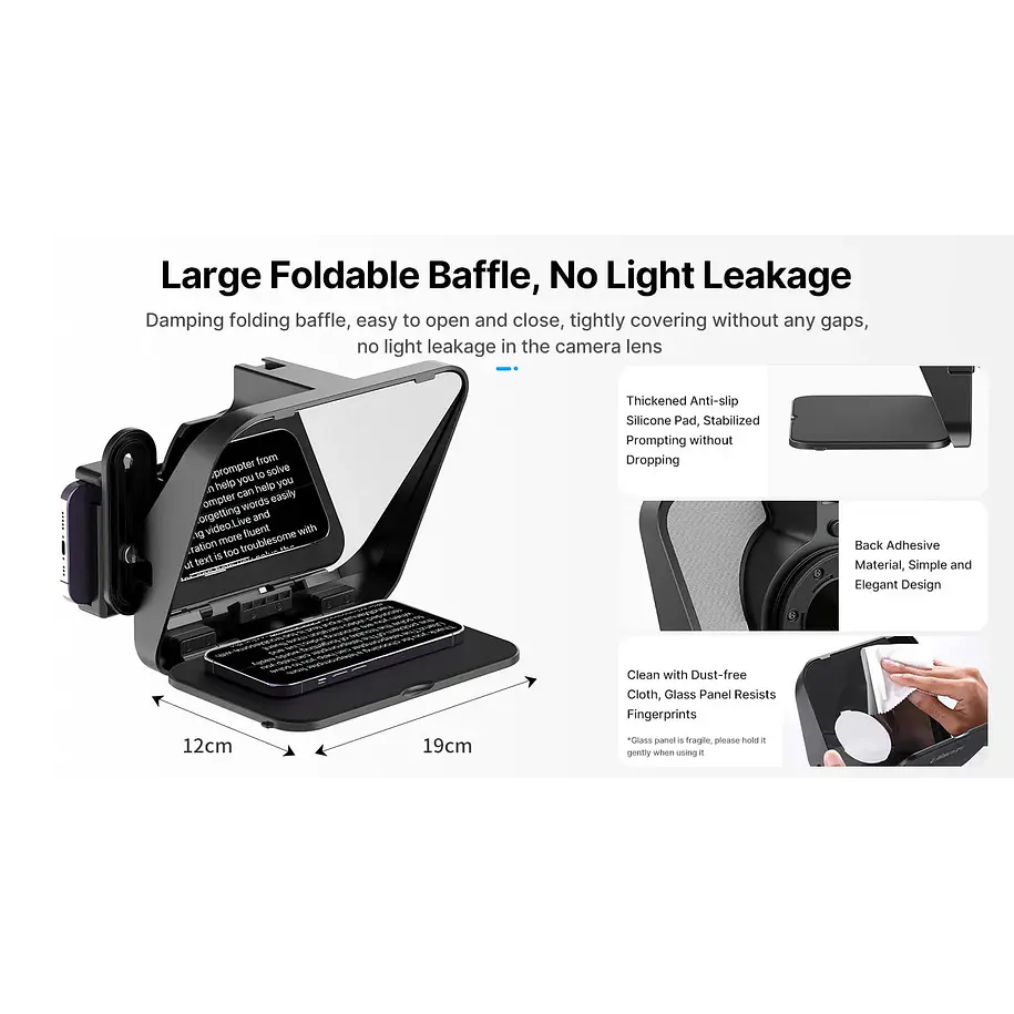 Ulanzi RT02 Teleprompter Universal Para Cámaras, Teléfonos o Notebook 14