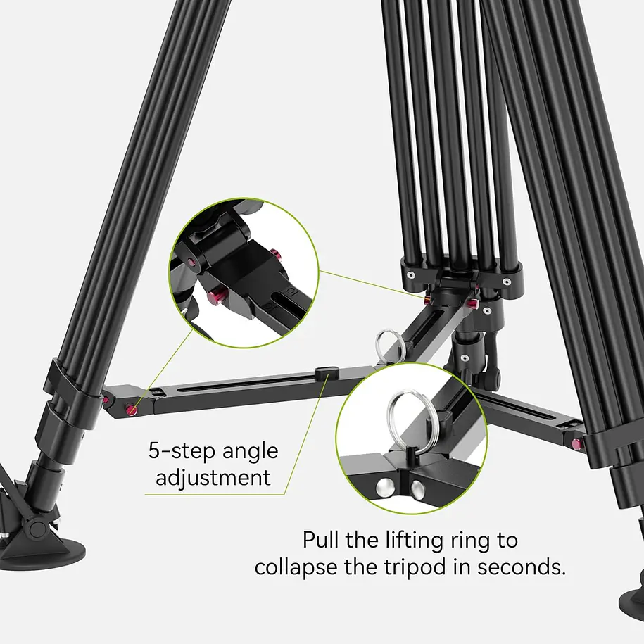 Ulanzi Video Fast Trípode Profesional Rápido Con Cabezal Video Fluidez Ajustable 11