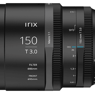 Irix Cine Lente 150mm T3,0 macro Para MFT - Micro Cuatro Tercios Metric