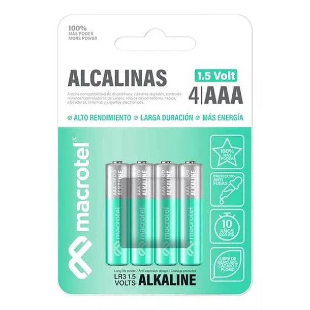 Macrotel 4 Pilas AAA Alcalinas 1.5V 2