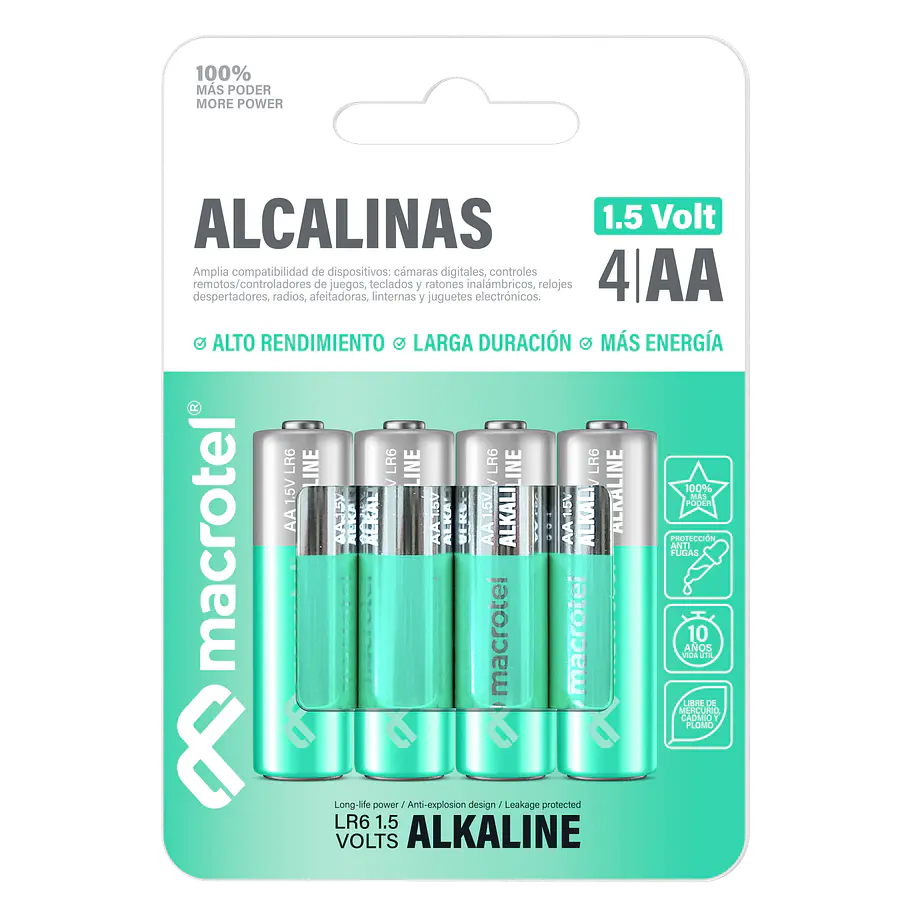 Macrotel 4 Pilas AA Alcalinas 1.5V 2