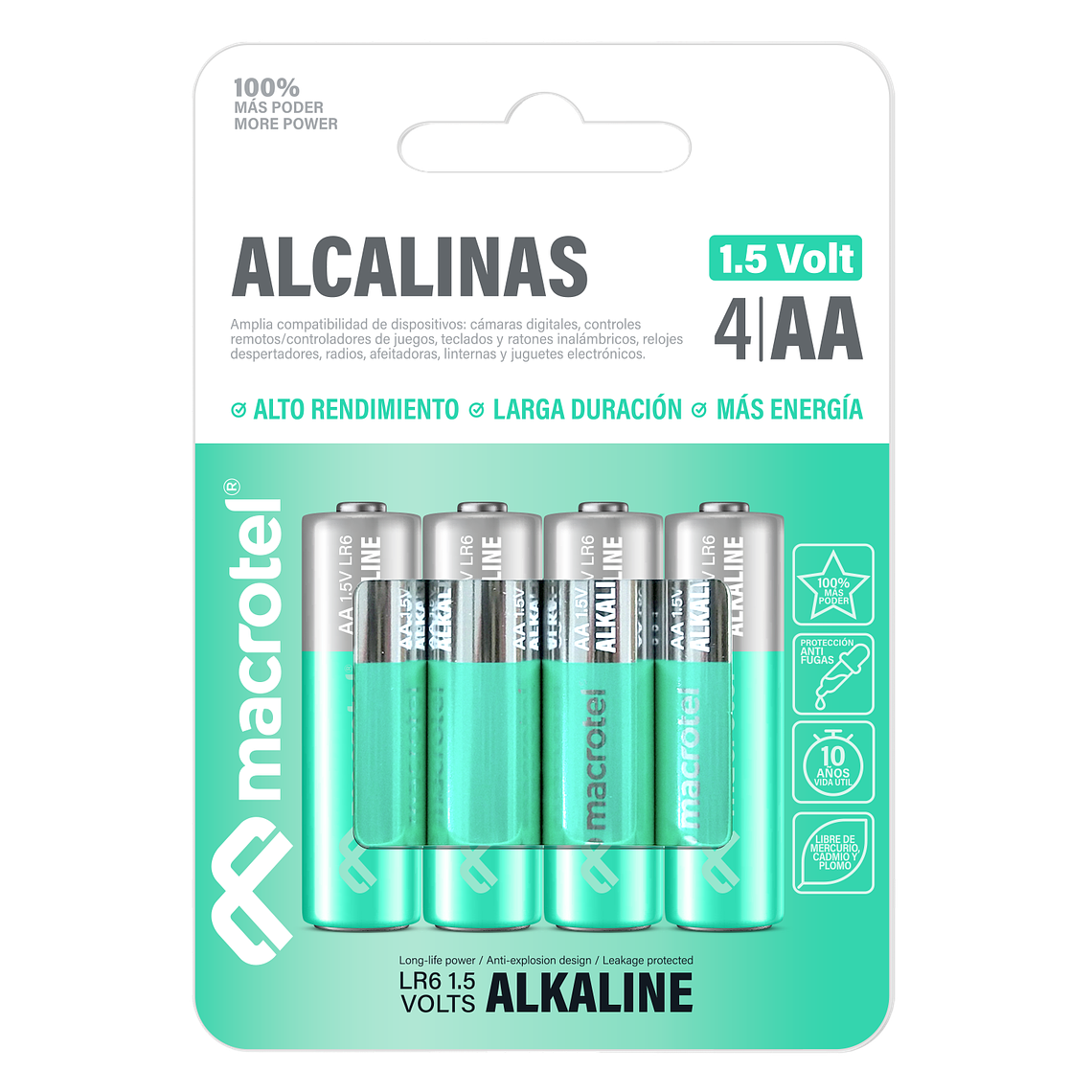 Macrotel 4 Pilas AA Alcalinas 1.5V 2