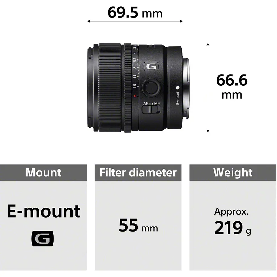 Sony Lente E 15mm F1.4 G    SEL15F14G 16