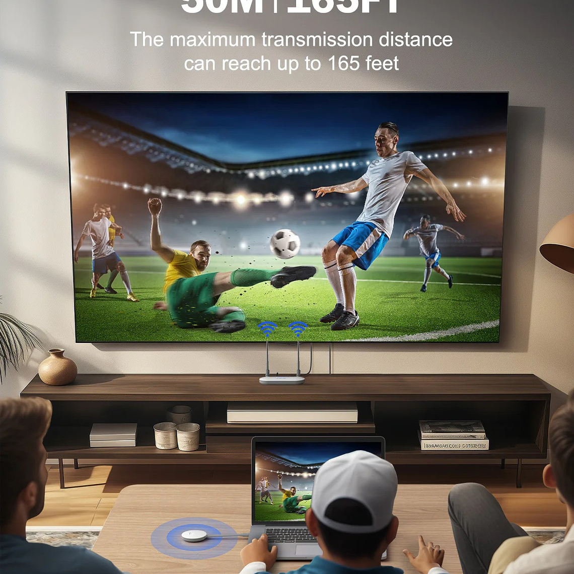 Lemorele G60 Transmisor Inalámbrico de Video Full HD 1080P  50 metros Desde Puerto USB a HDMI o VGA 3