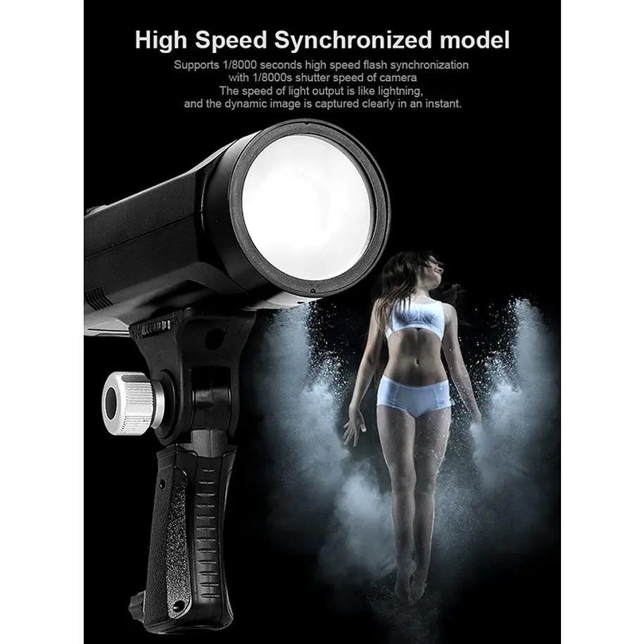 Triopo F1-250 Flash de Estudio Portátil 250W Con Batería Recargable 8