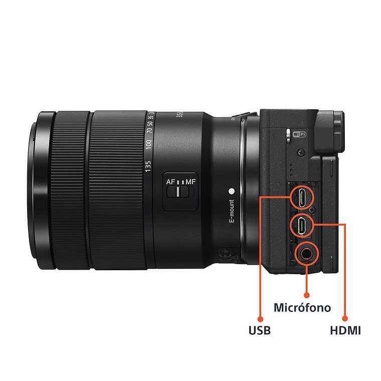Sony Alpha 6400 con sensor APS-C Con lente 18-135 10