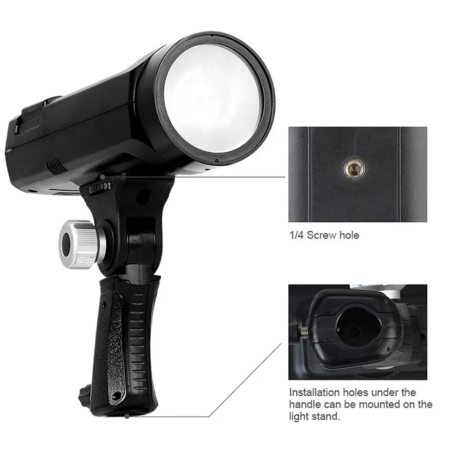 Triopo F1-250 Flash de Estudio Portátil 250W Con Batería Recargable 9