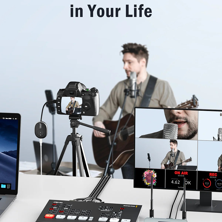 Lemorele Q5R1 Transmisor Video 4K  Inalámbrico HDMI a HDMI o VGA 4