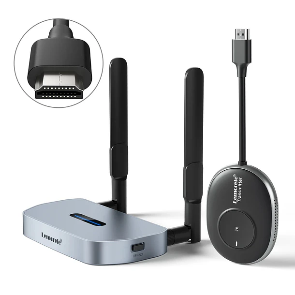 Lemorele Q5R1 Transmisor Video 4K  Inalámbrico HDMI a HDMI o VGA 8